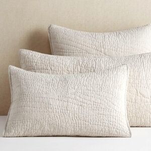 NWT Pottery Barn Belgian Flax Linen Hand Stitch Pillow Sham In Color Flax King